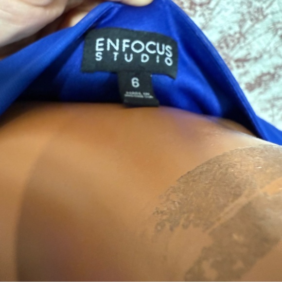 En Focus Studio Colorblock Tiered Dress – Blue/Black – Size 6 - Picture 2 of 3